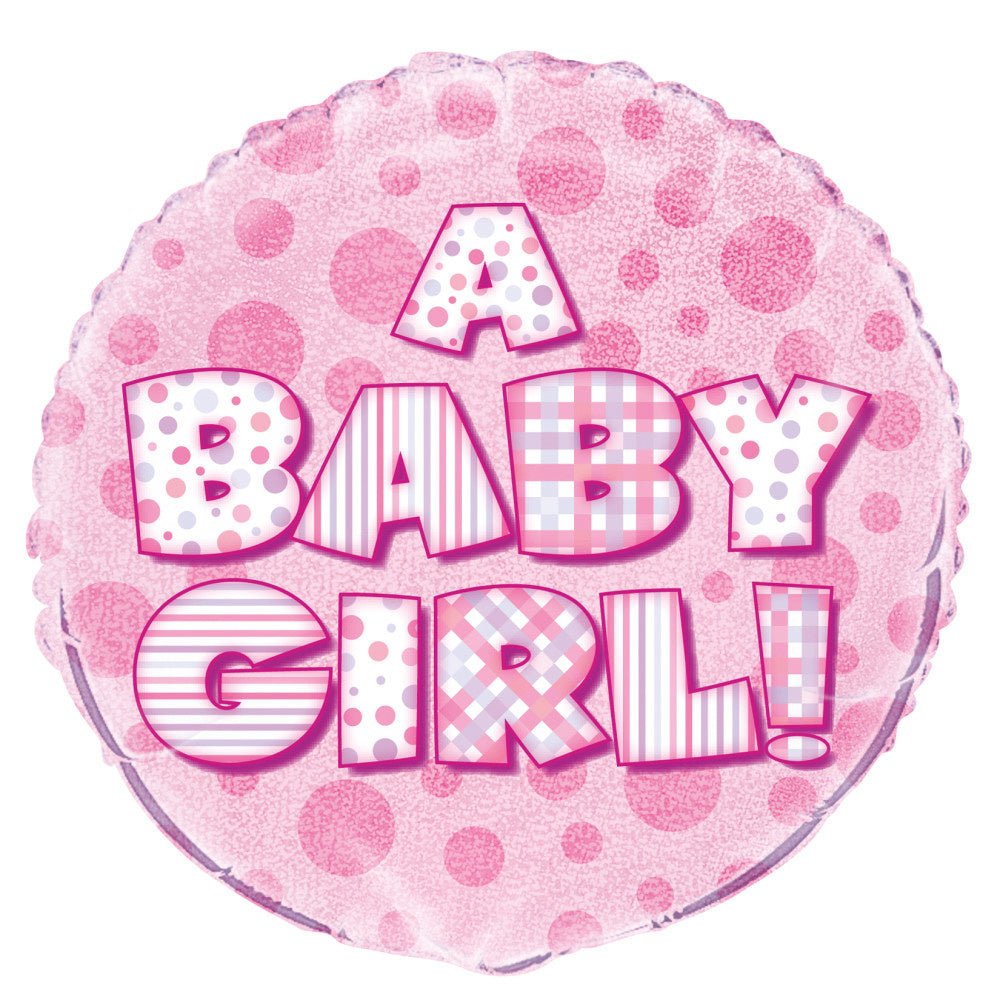 Helium Ballon A Baby Girl Roze 45cm leeg