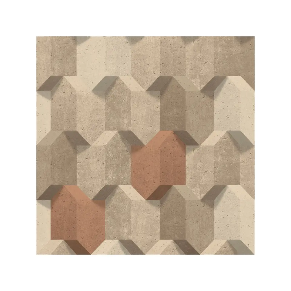 Dutch Wallcoverings - Reflets 3D dessin beige/bruin - 0,53x10,05m