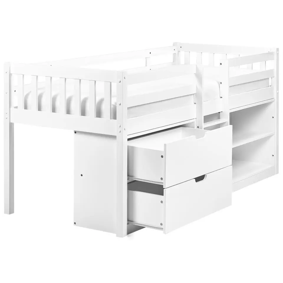 SUSVILLE - Kinderbed - Wit - 90 x 200 cm - Rubberhout