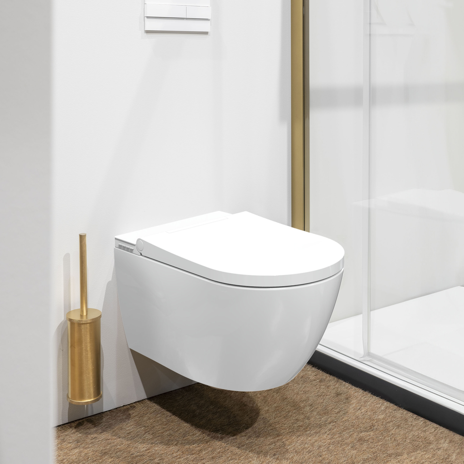 Plieger Capri randloze douche wc met softclose zitting wit glans