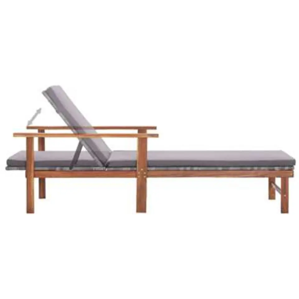 vidaXL - Zonnebed - Grijs - Poly rattan