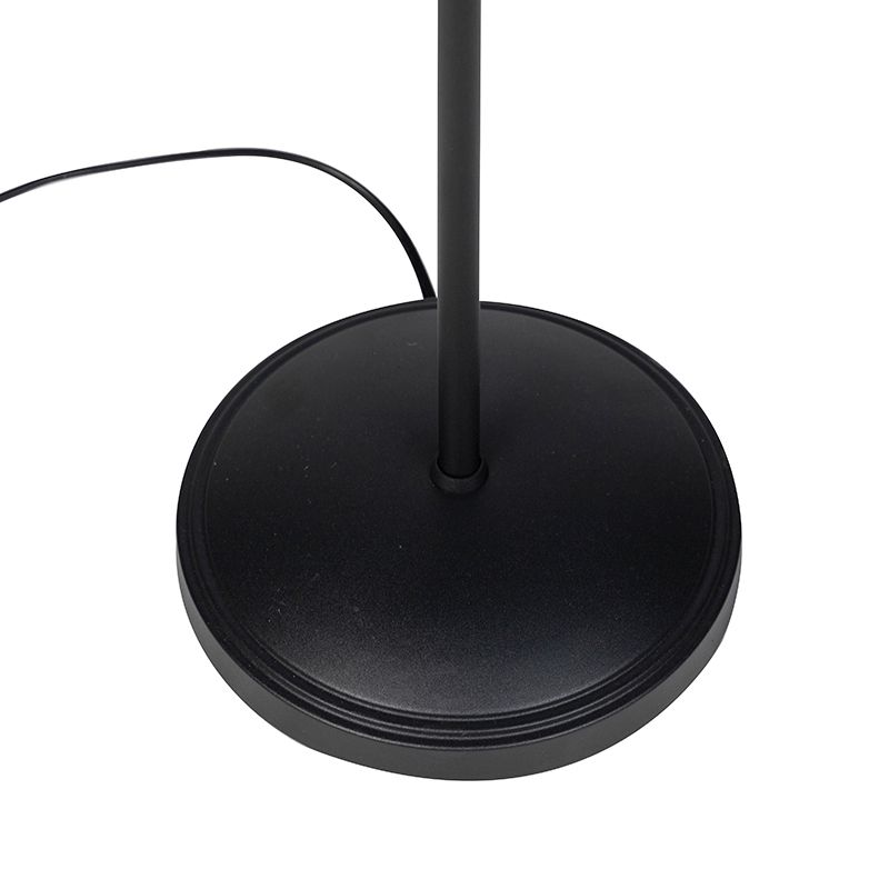 Industriële vloerlamp zwart met goud 1-lichts - Tommy