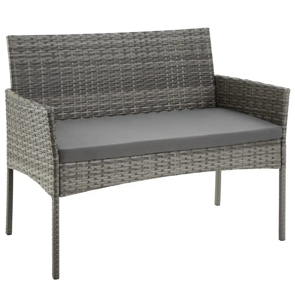 tectake Wicker loungeset Palese voor 4 personen - Grijs