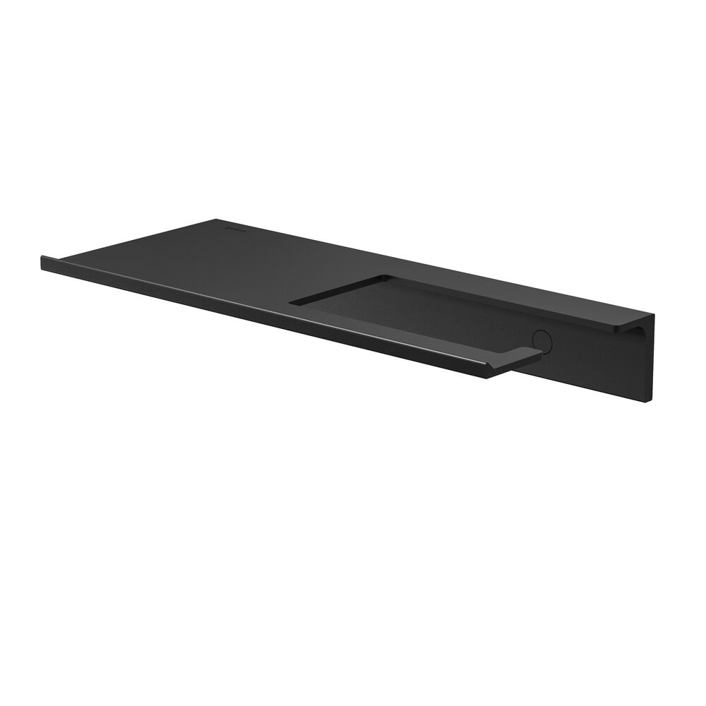 Geesa Leev planchet 28cm met toiletrolhouder zonder klep zwart