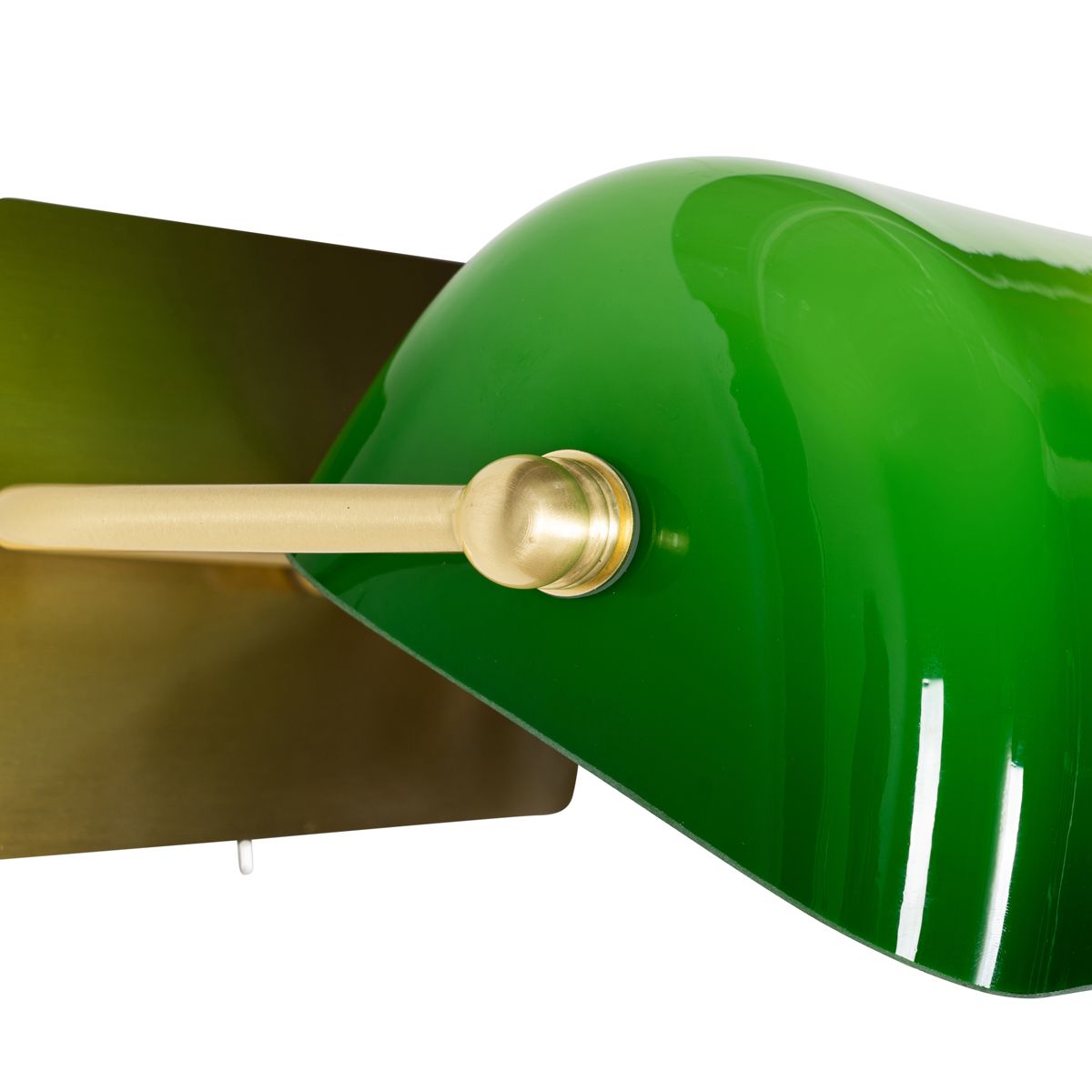 Klassieke notaris wandlamp messing met groen glas - Banker