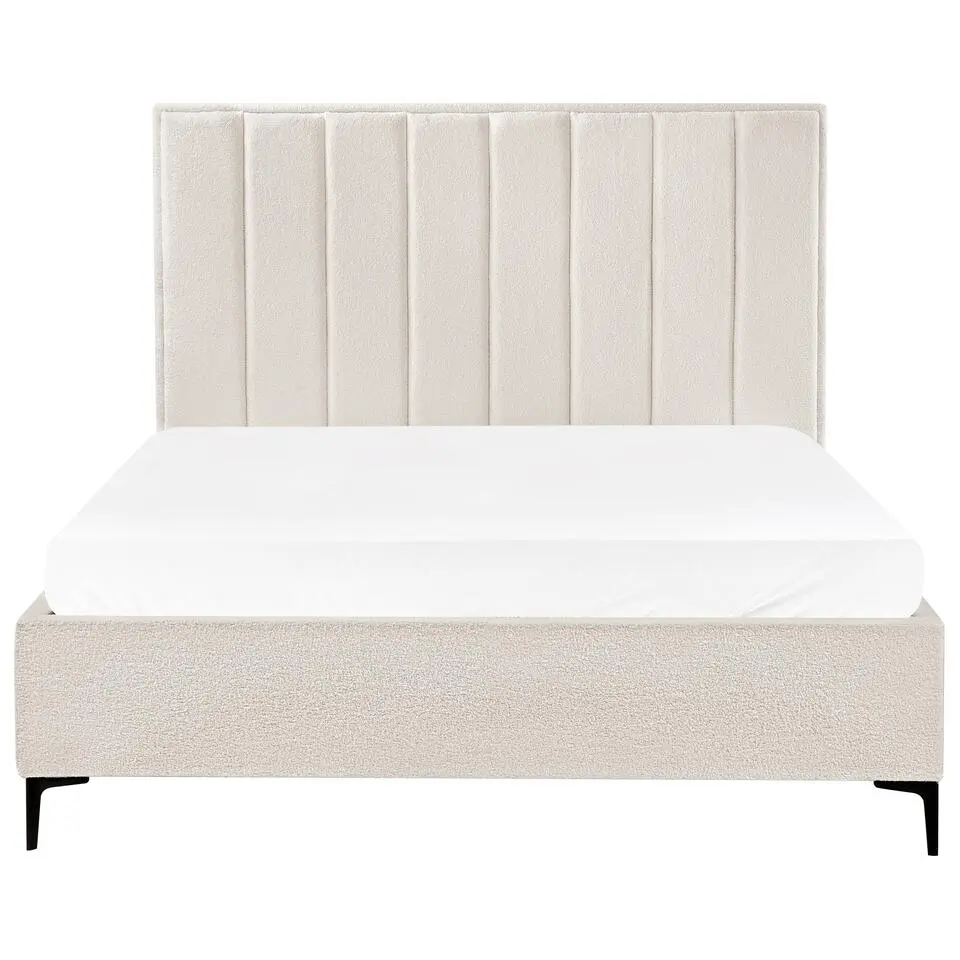 SEZANNE - Bed met opbergruimte - Gebroken wit - 160 x 200 cm - Bouclé