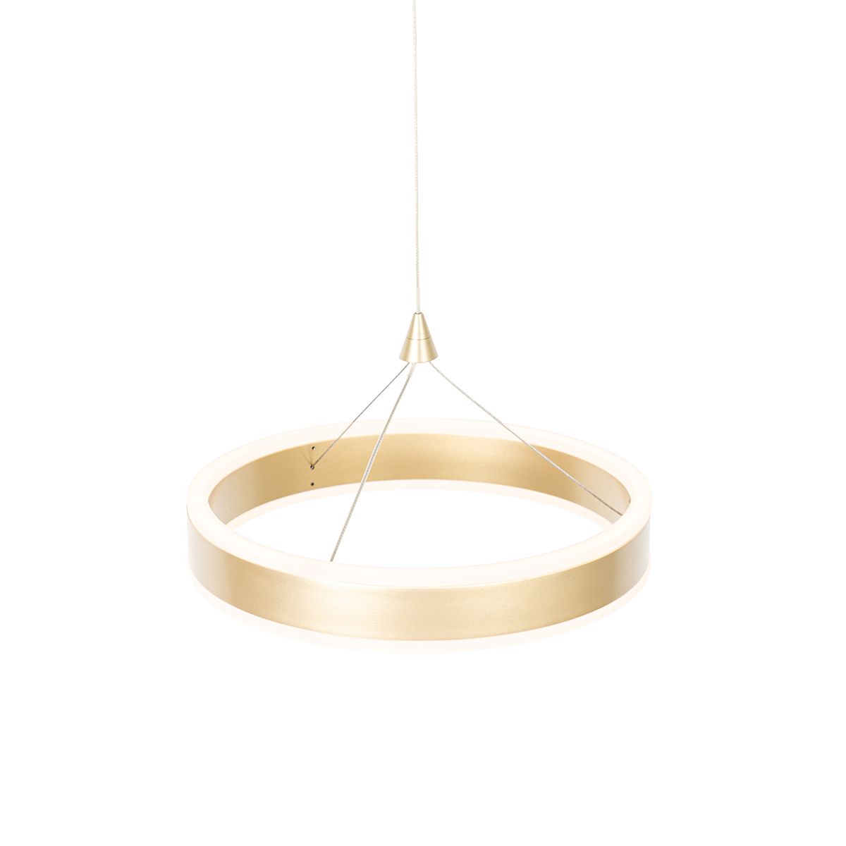 Hanglamp messing 30 cm incl. LED 3-staps dimbaar - Lyani