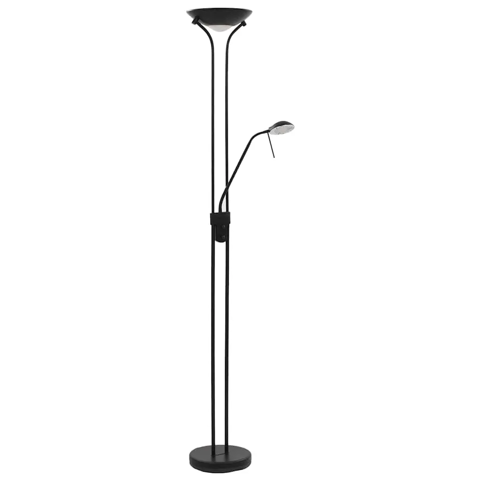 vidaXL - Vloerlamp - Zwart - Staal