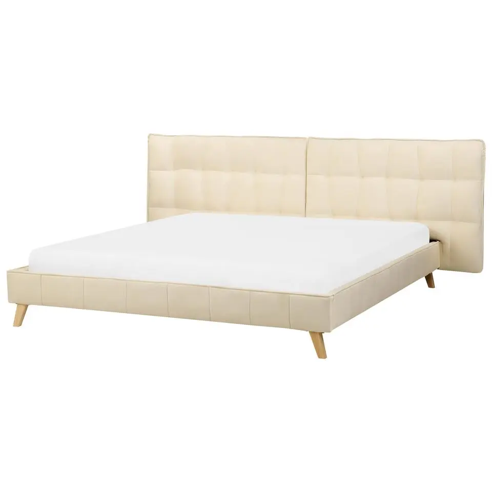 SENLIS - Tweepersoonsbed - Beige - 180 x 200 cm - Fluweel