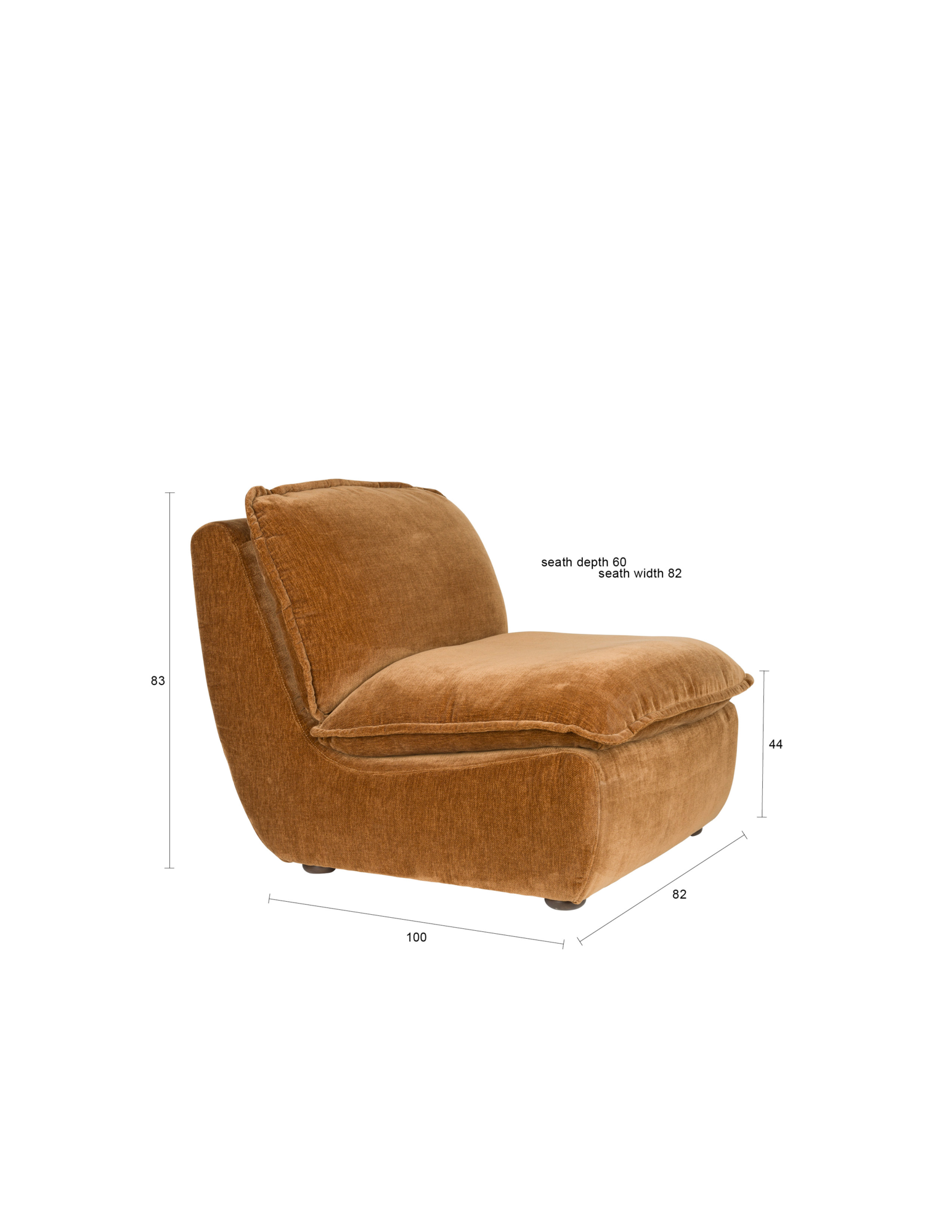 Lounge Chair Radley Cognac