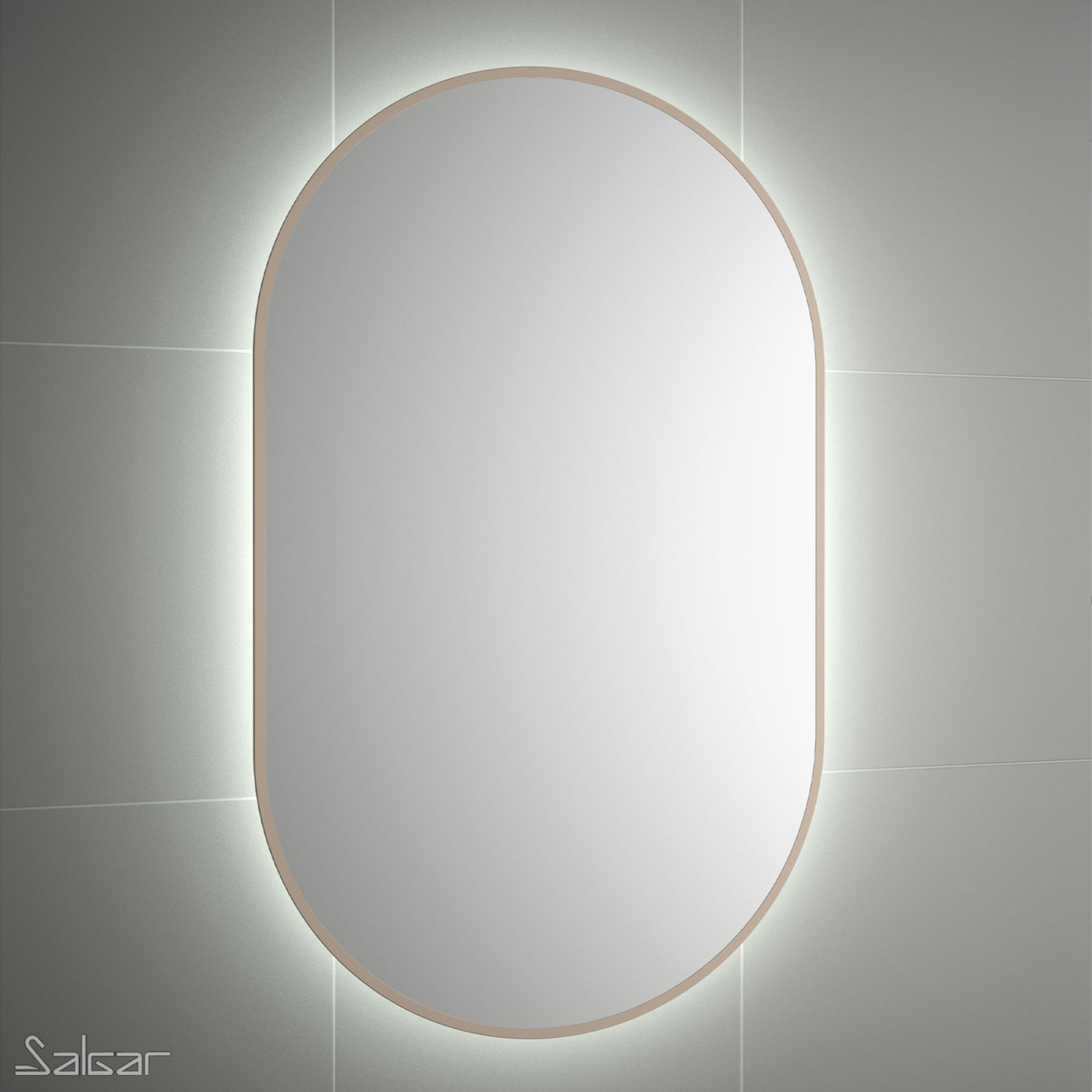 Muebles Ola spiegel met LED-verlichting 92x52cm bruin