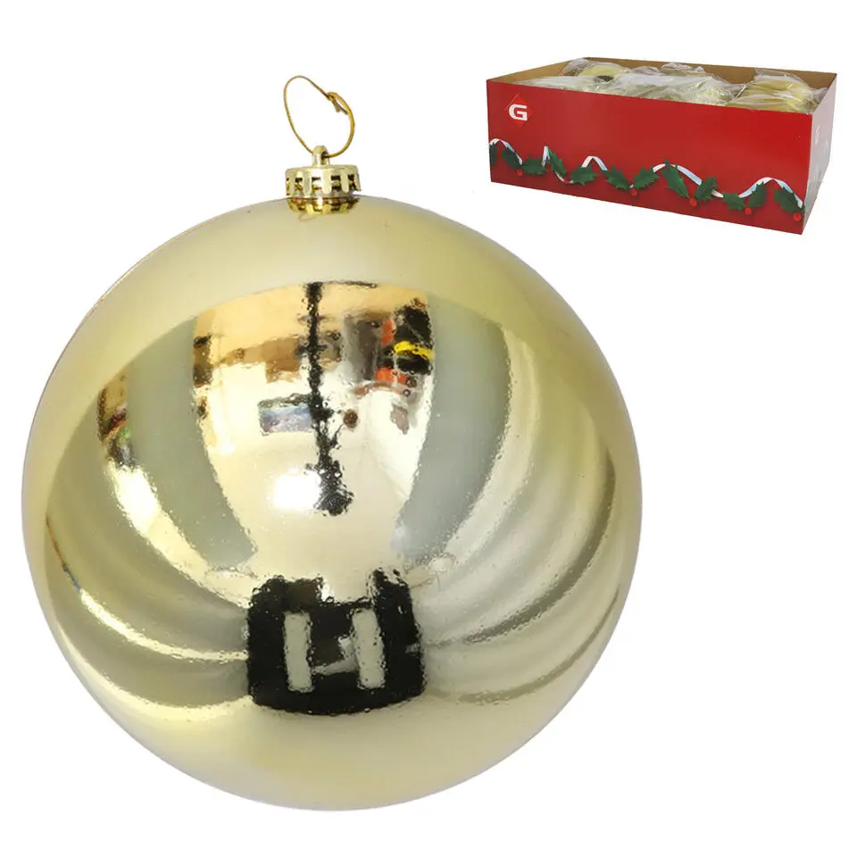 Gerimport Grote decoratie kerstbal - goud - 20 cm - kunststof
