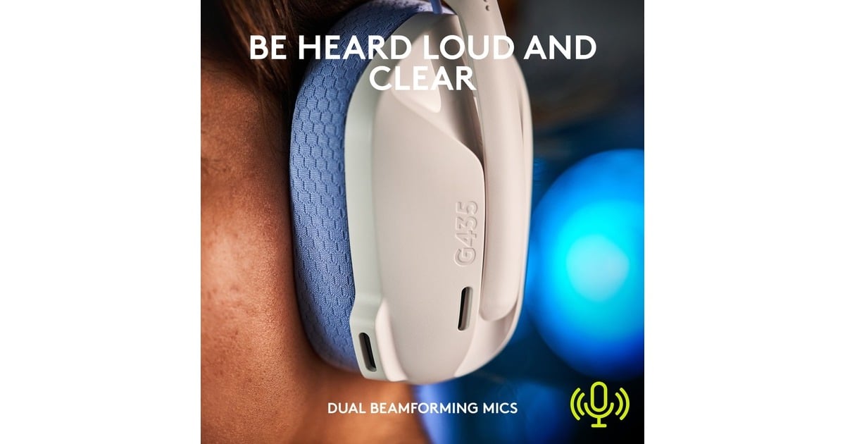 LogitechG435 LIGHTSPEED Wireless  over-ear gaming headset  (Wit, Bluetooth, Pc, PlayStation 4, PlayStation 5)