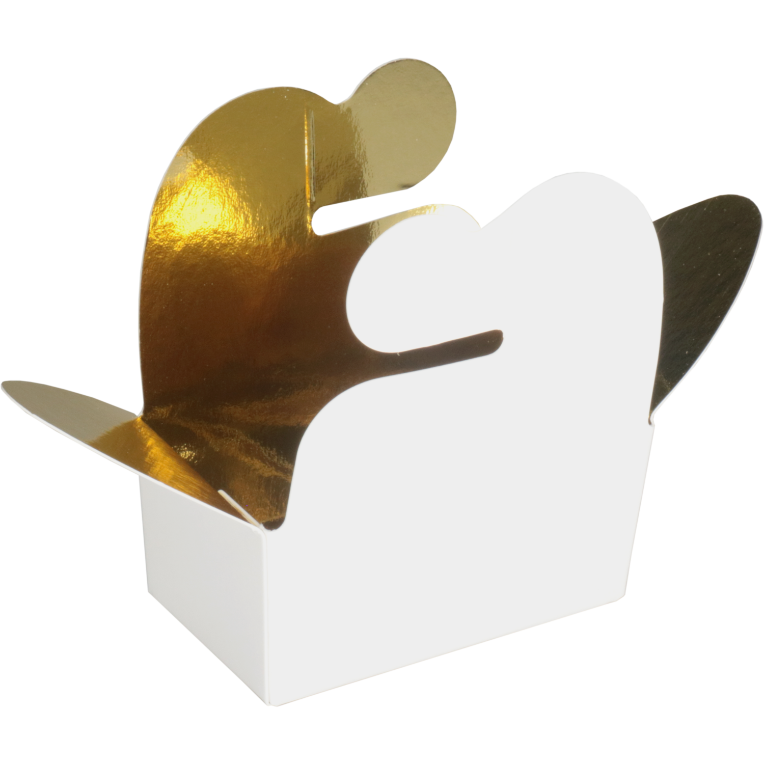 Ballotin, karton + PP, 67x39x32mm, wit/goud