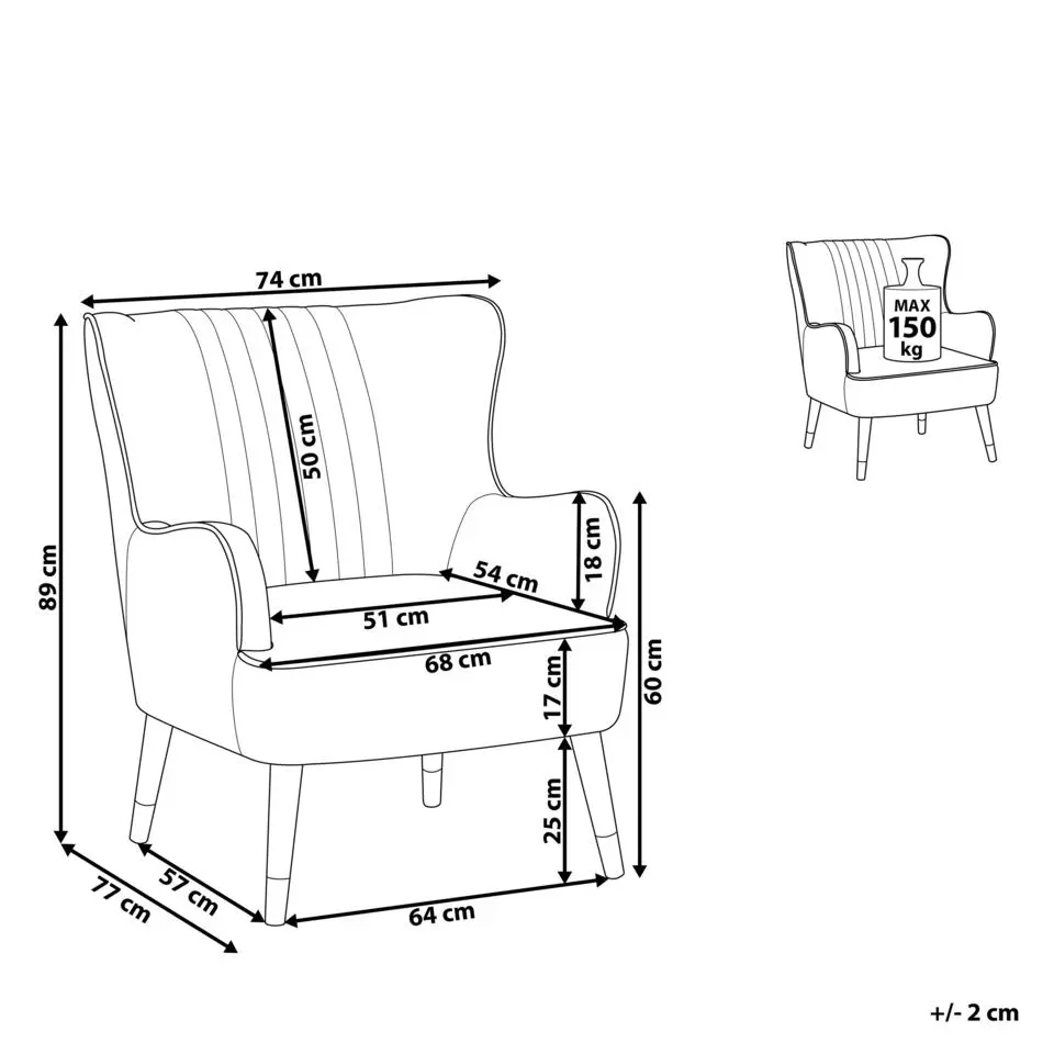 VARBERG - Fauteuil - Groen - Fluweel