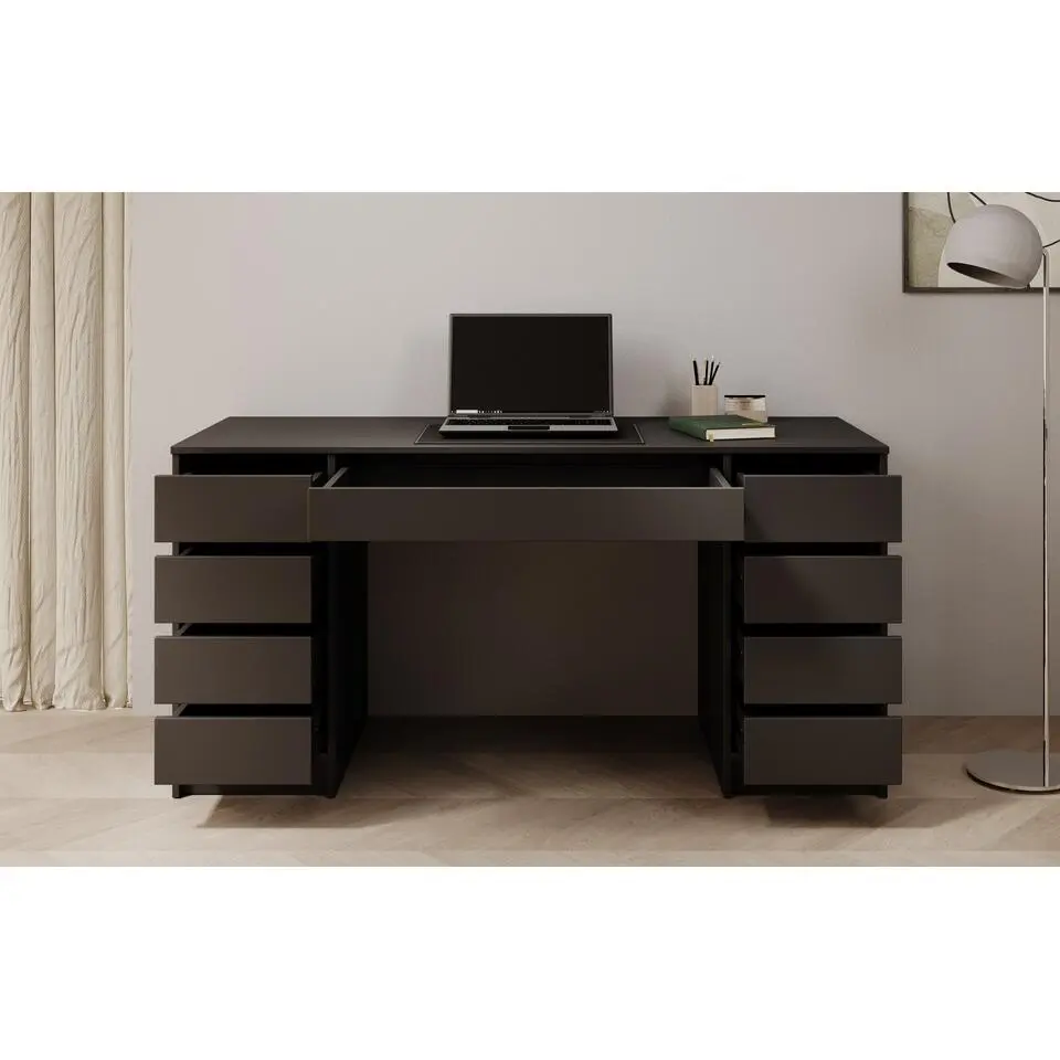 Meubella - Bureau Avio 2 - Zwart - 154 cm