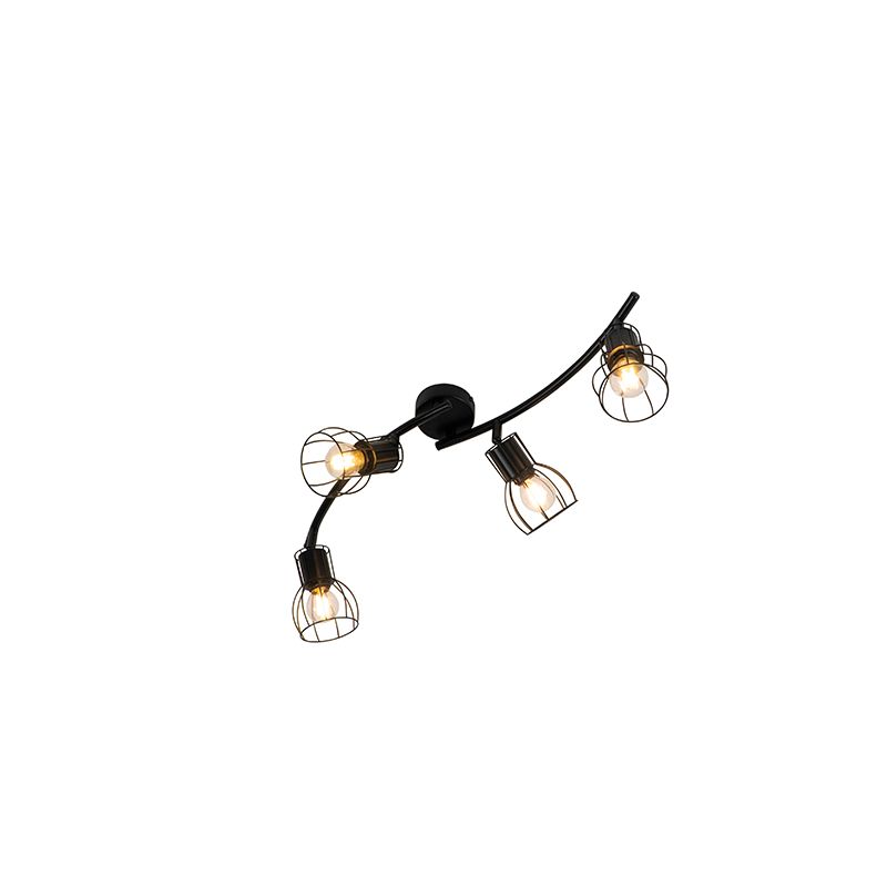 Moderne plafondspot zwart 86 cm 4-lichts - Botu
