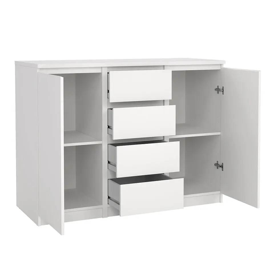 Hioshop Naia dressoir 2 deuren 4 lades wit
