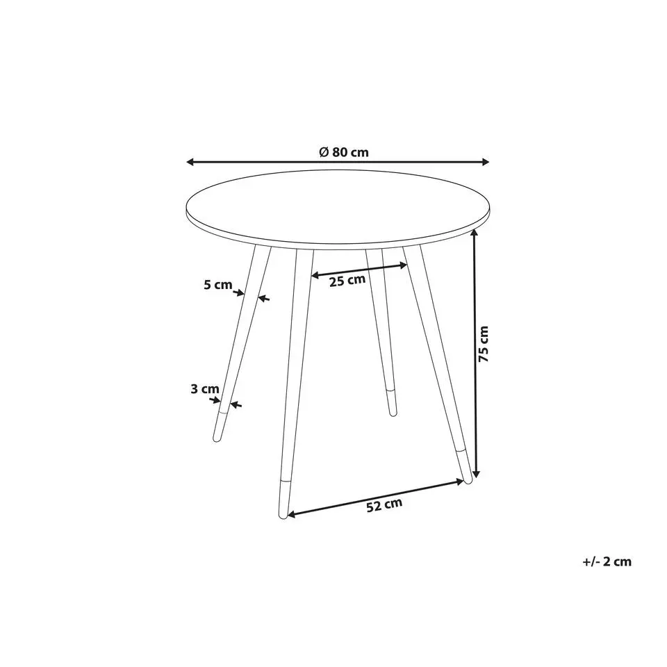 GUTIERE - Ronde eettafel - Wit - MDF
