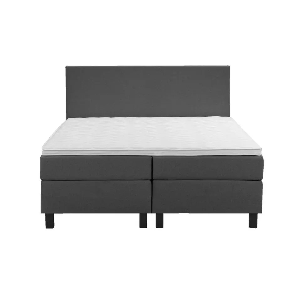 Boxspring Liv egaal - antraciet - 160x200 cm - vierkante poot