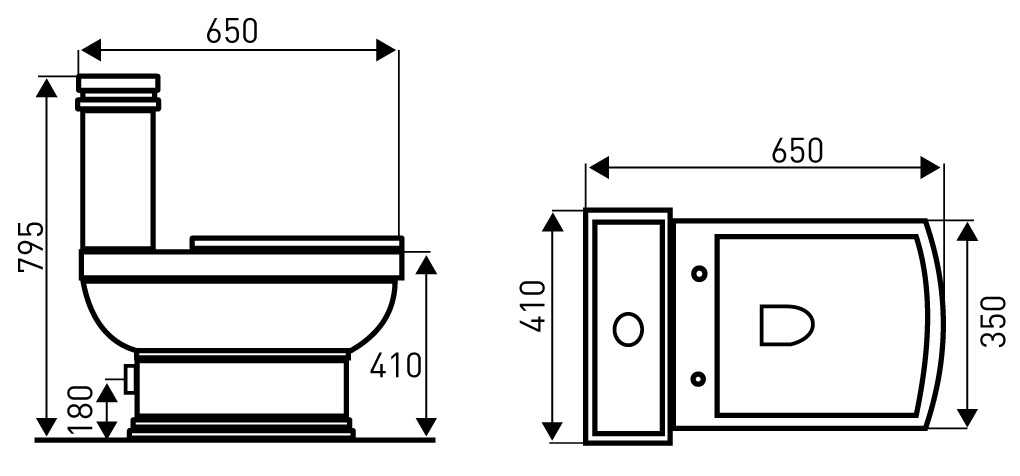 Kerra Kleopatra duoblok toilet 41x65cm wit