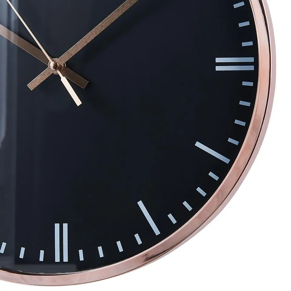 BEZAS - Wandklok - Zwart - Synthetisch materiaal