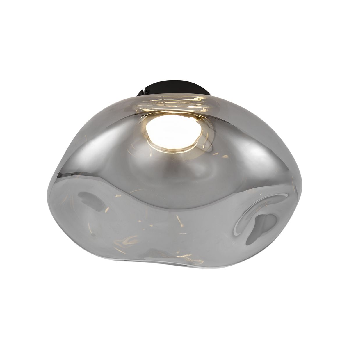 Design plafondlamp zwart met smoke glas - Gemma
