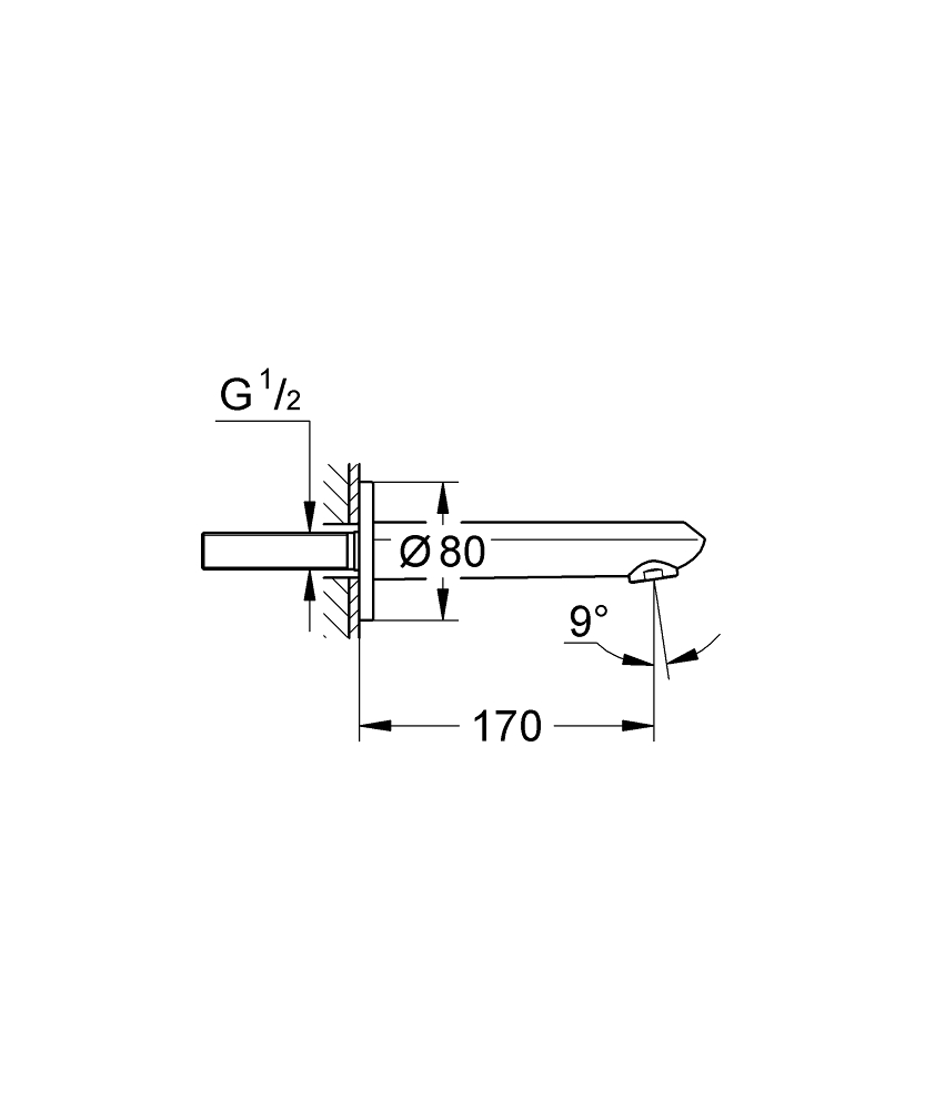 Grohe Eurodisc Cosmopolitan baduitloop 1/2