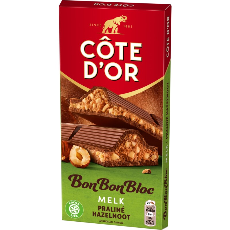 Côte d'Or BonBonBloc chocoladereep hazelnoot