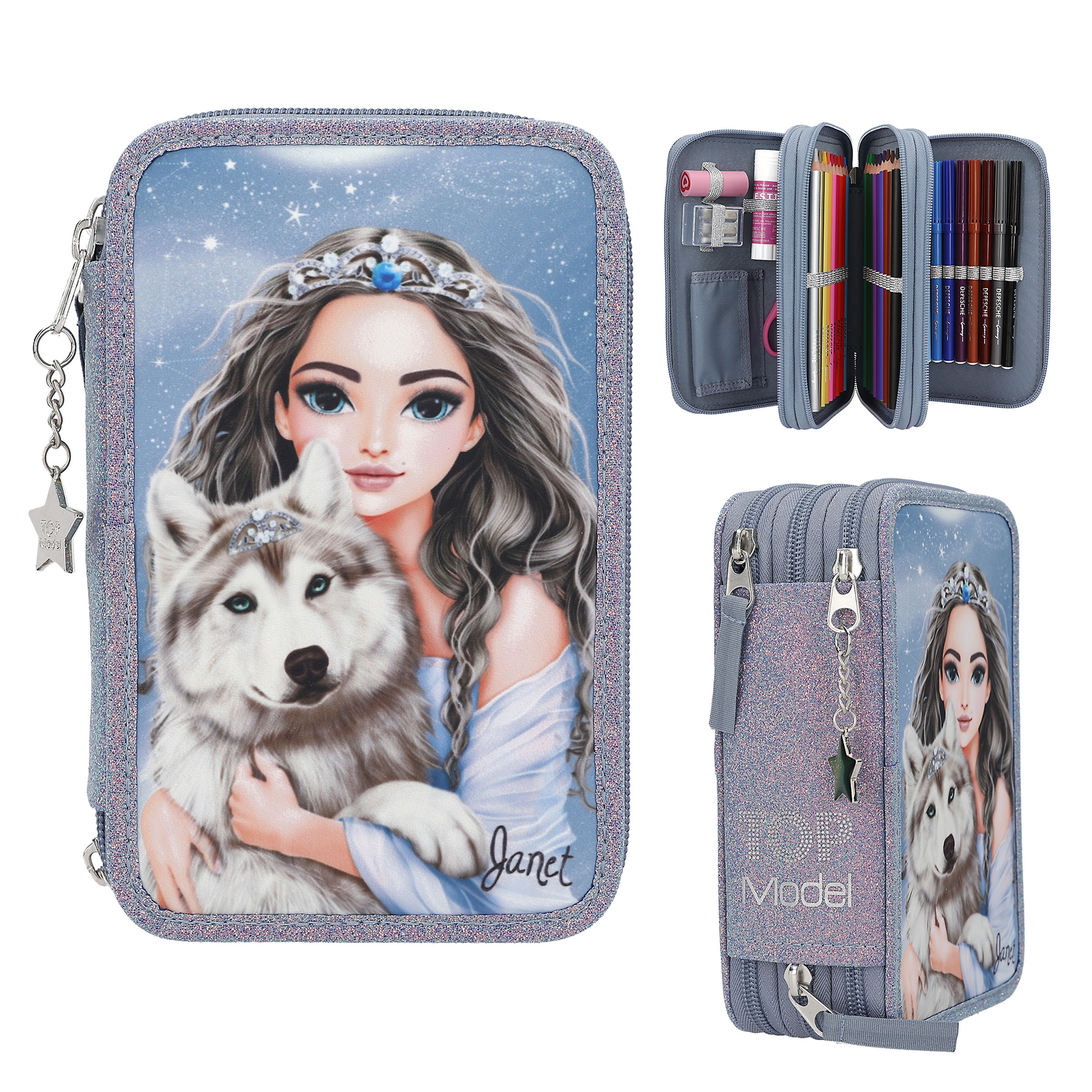 TOPModel 3-vaks etui WOLF
