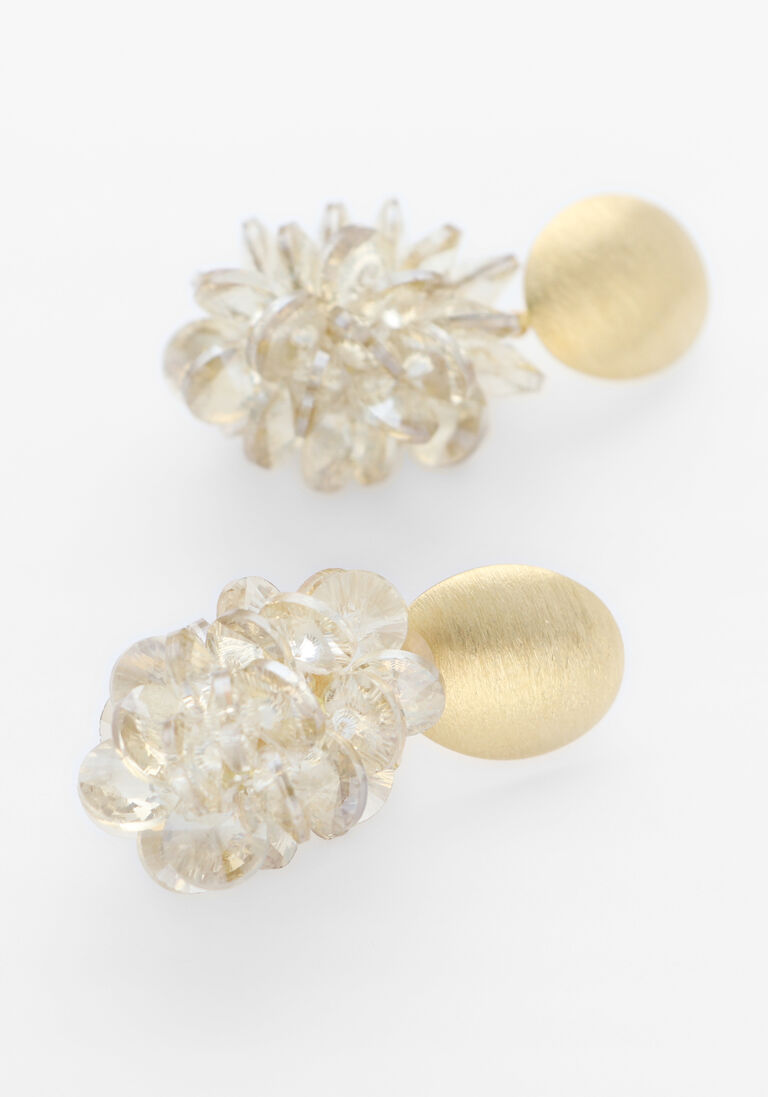 multi lott. gioielli oorbellen thick oval crystal sequins