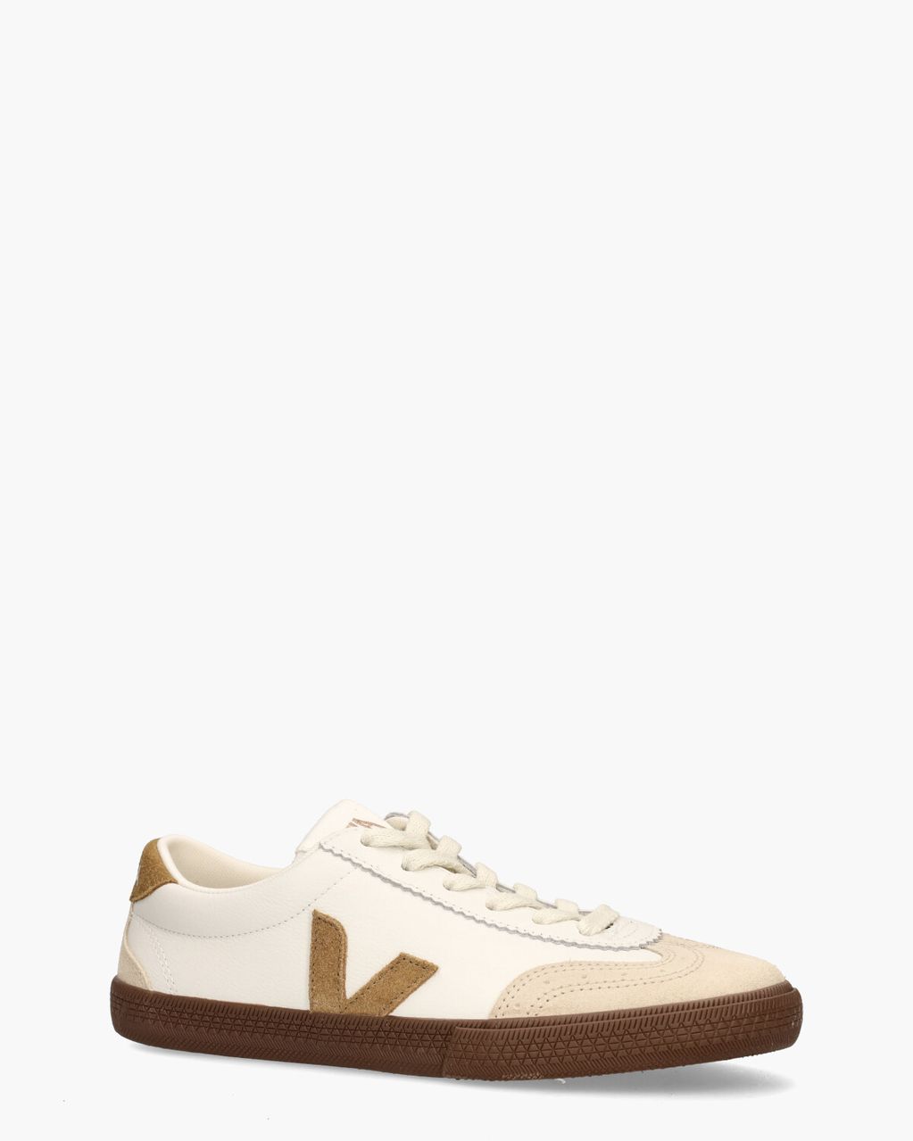 Veja Volley Leather Wit/Bruin Damessneakers