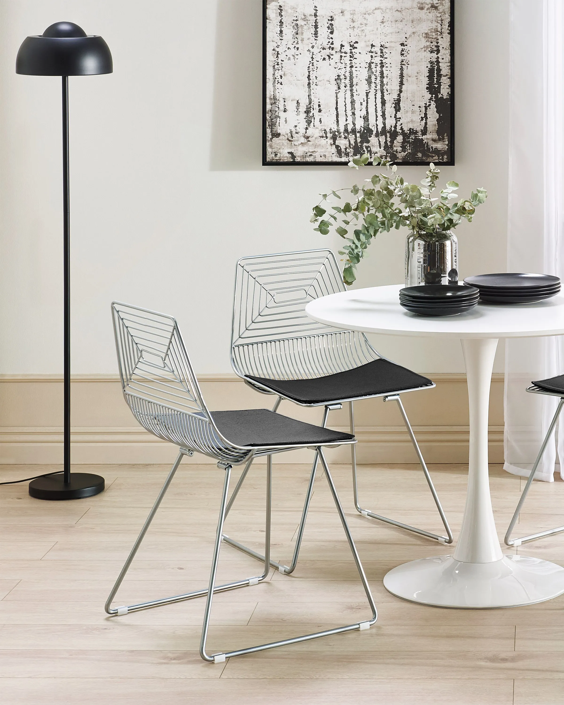 Set van 2 eetkamerstoelen BEATTY Metaal Zilver