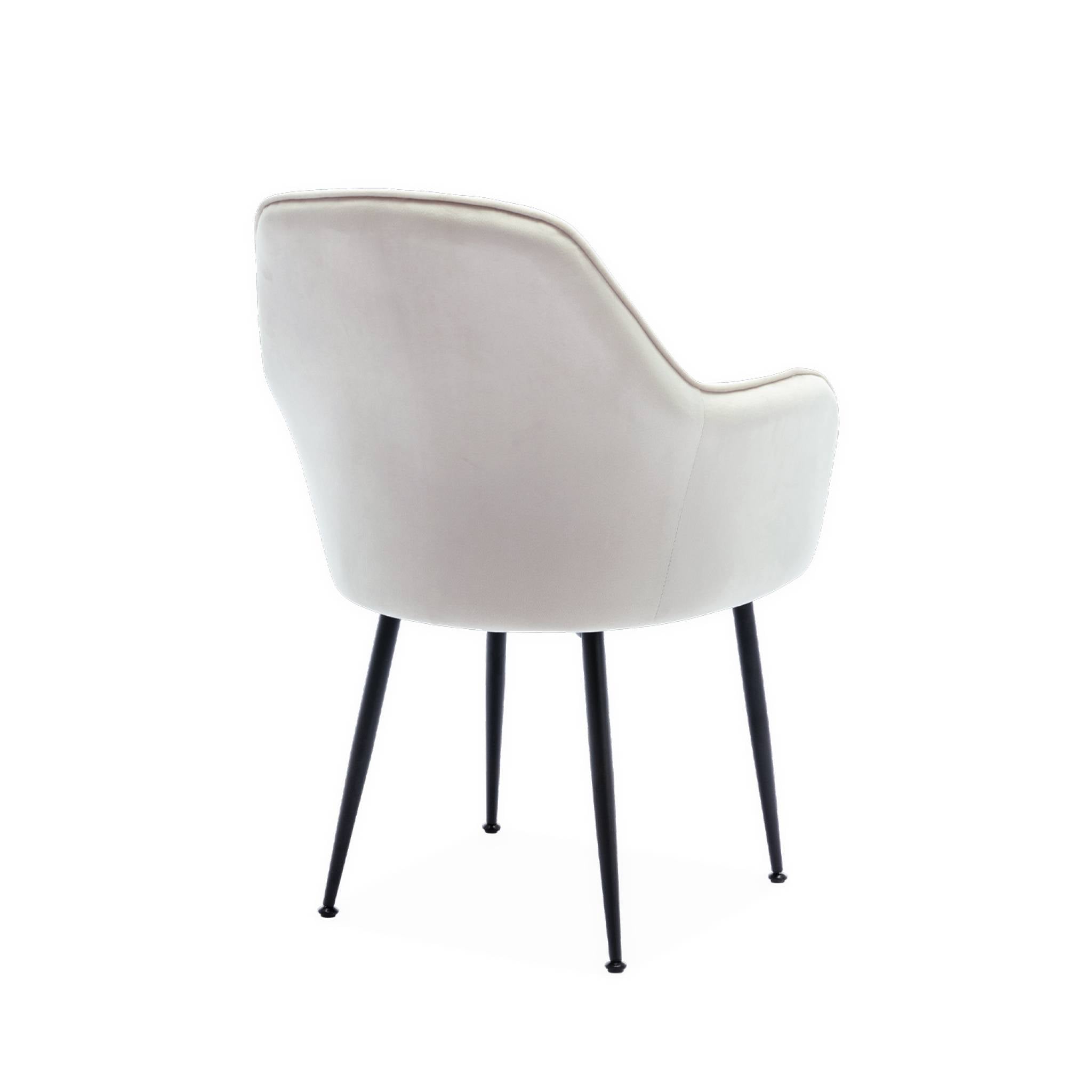 sweeek - Velours fauteuil met metalen poten (set van 2)