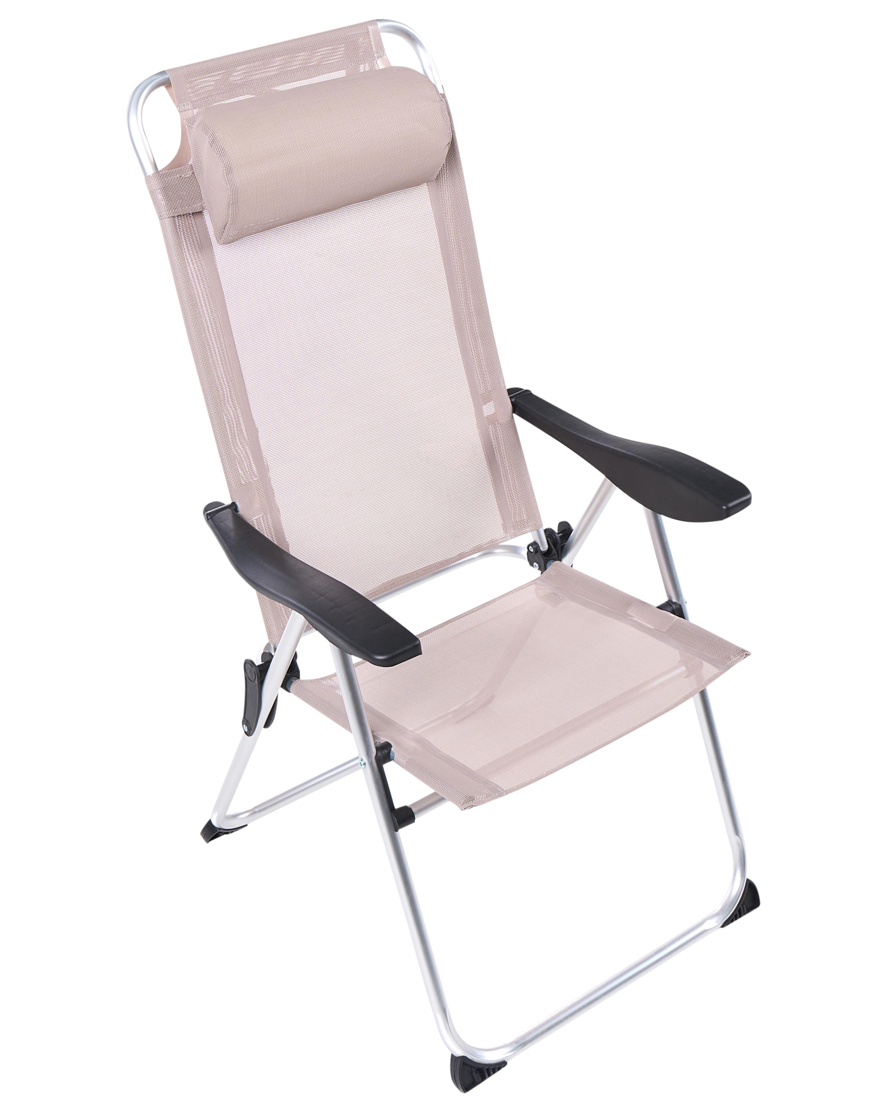 Set van 2 tuinstoelen ASINE inklapbaar Metaal Beige
