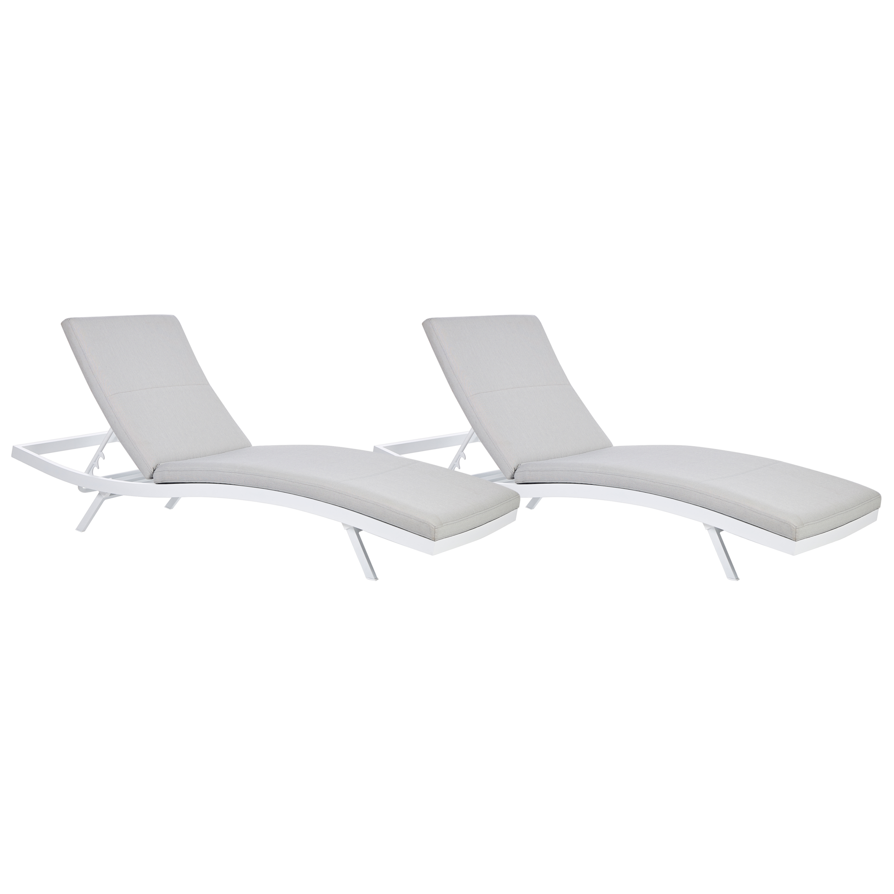 Beliani - AMELIA - Ligstoel set van 2 - Lichtgrijs - Olefine
