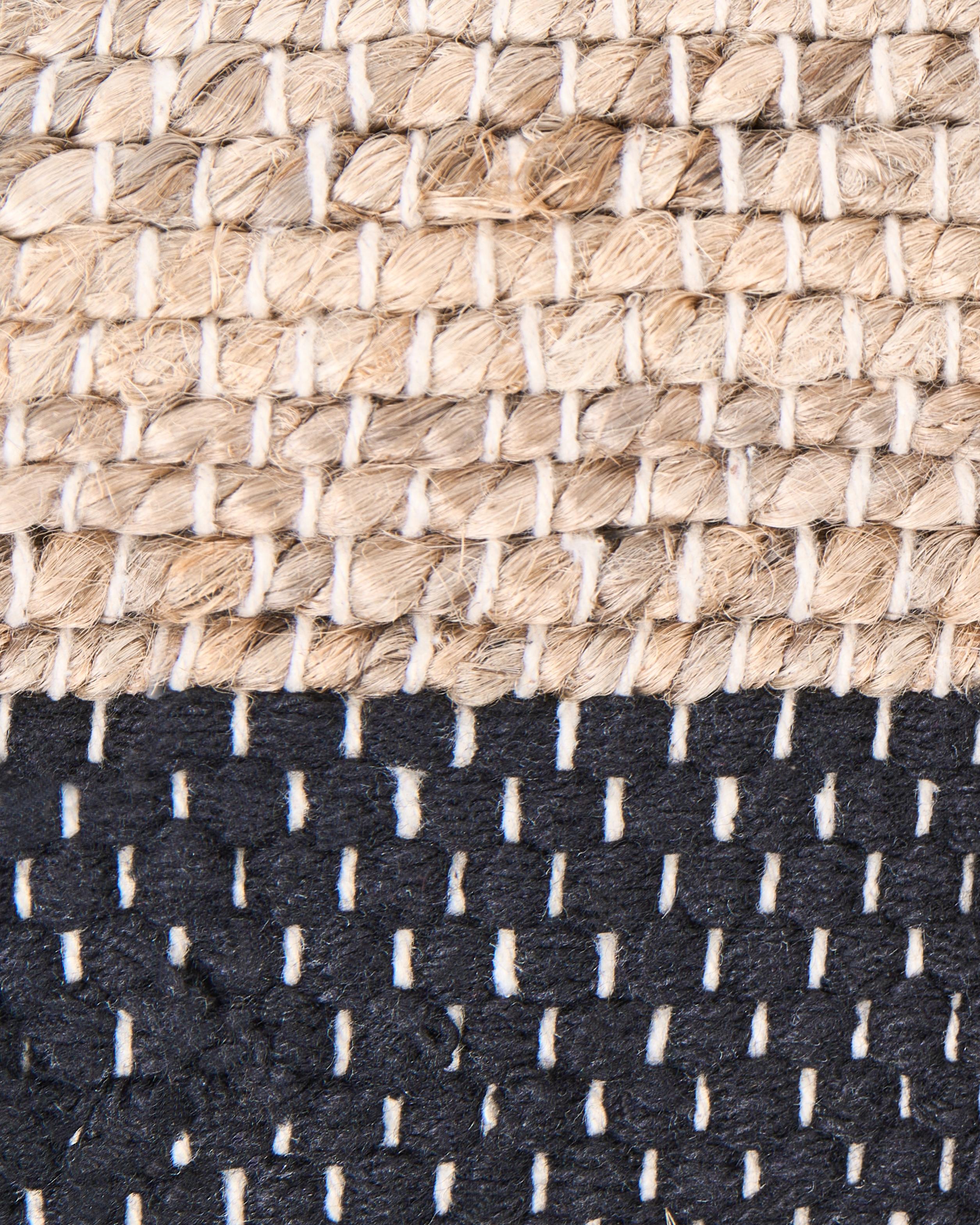 Vloerkleed AMRAVATI Zwart/beige 80 x 300 cm Jute