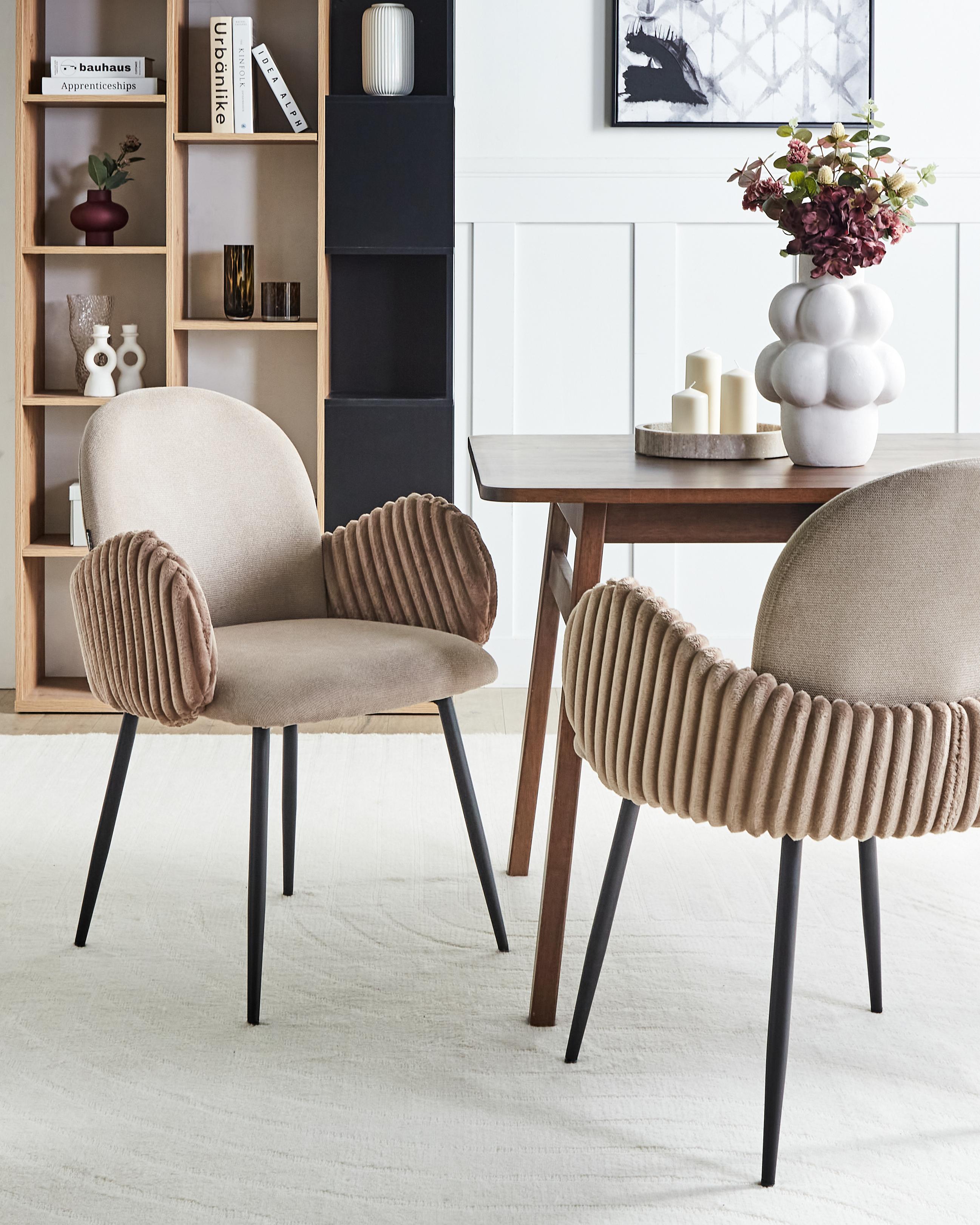 Set van 2 eetkamerstoelen AMITY Stof Taupe