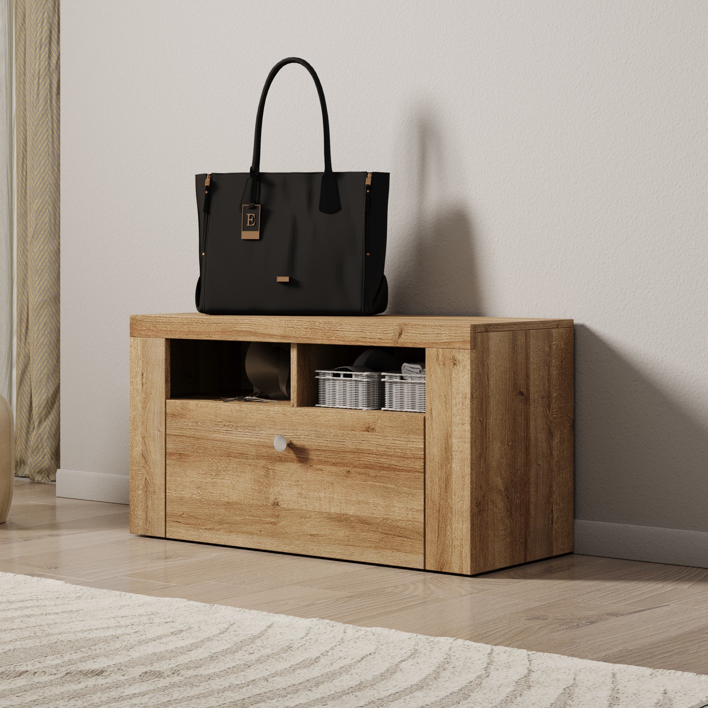 Meubella - Schoenenkast Linford - Eiken - 84 cm