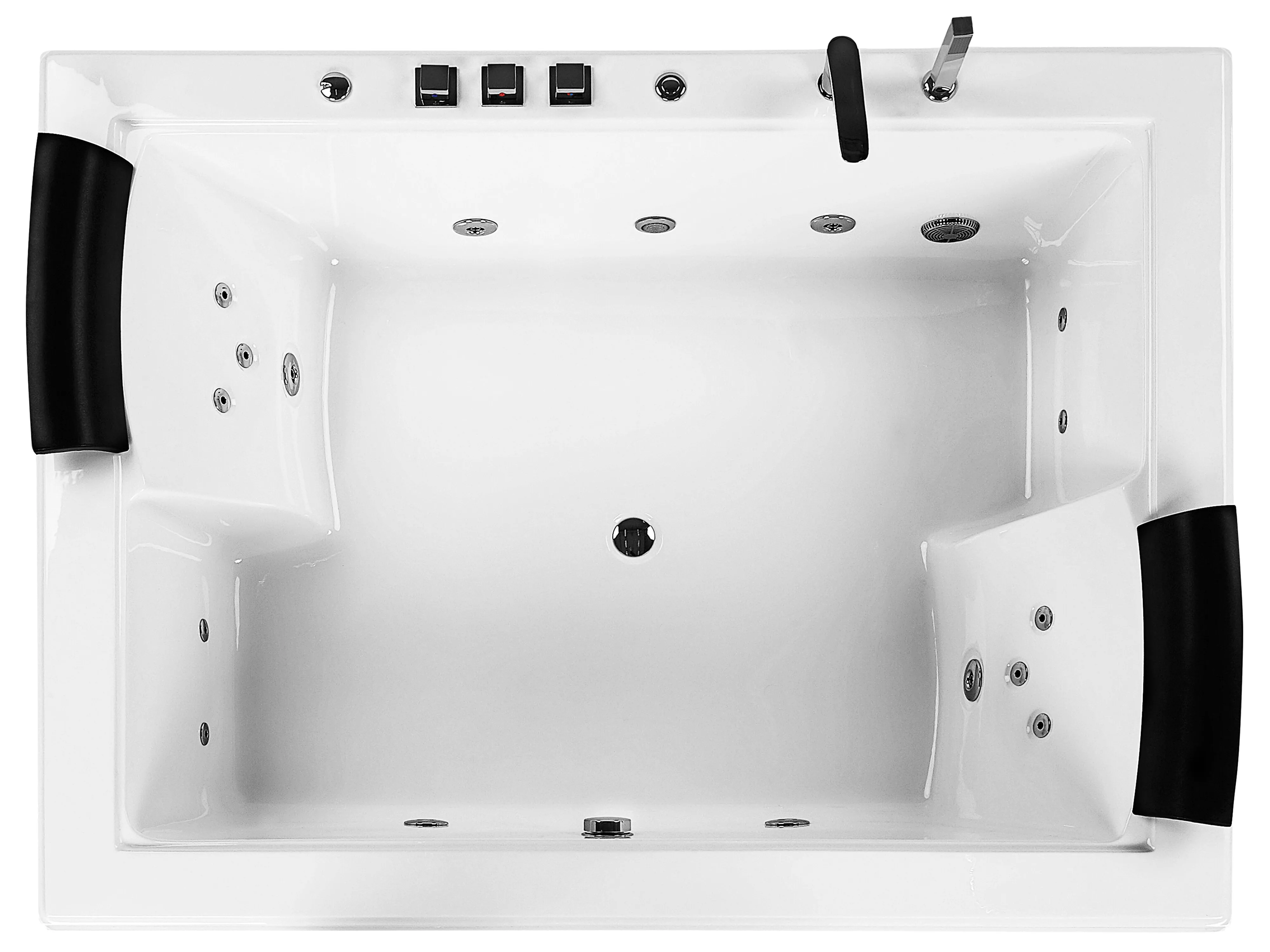 Hoek bubbelbad met LED SALAMANCA 183 x 142 cm Wit