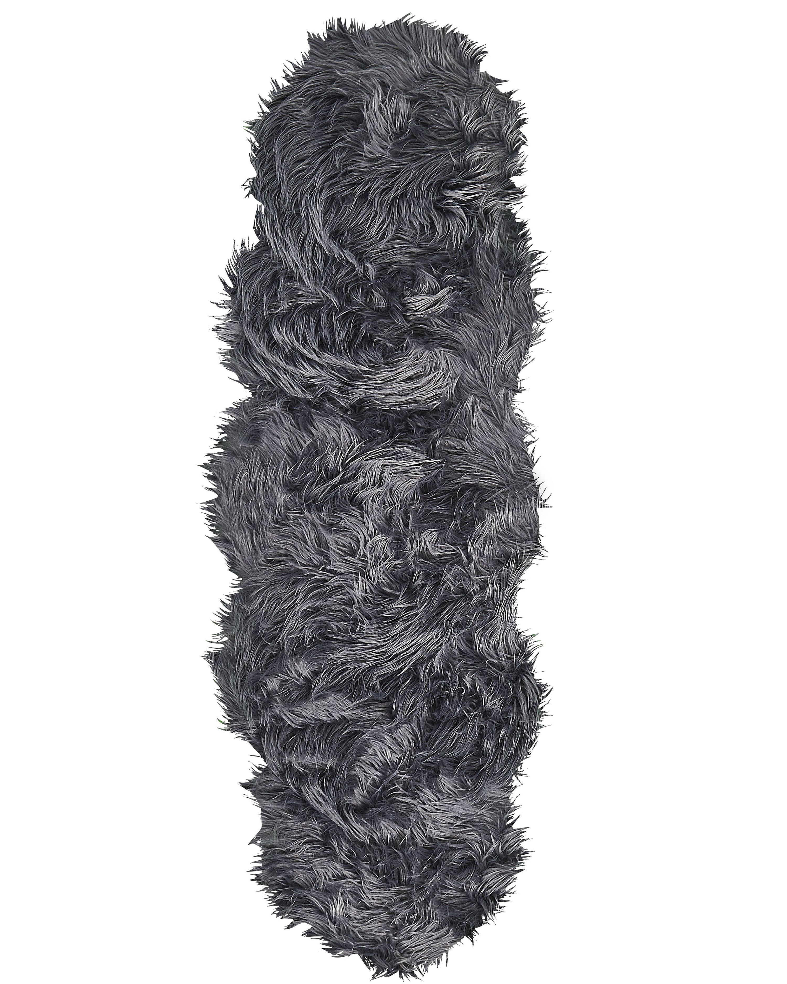 Kunstbontkleed MAMUNGARI Donkergrijs 60 x 180 cm