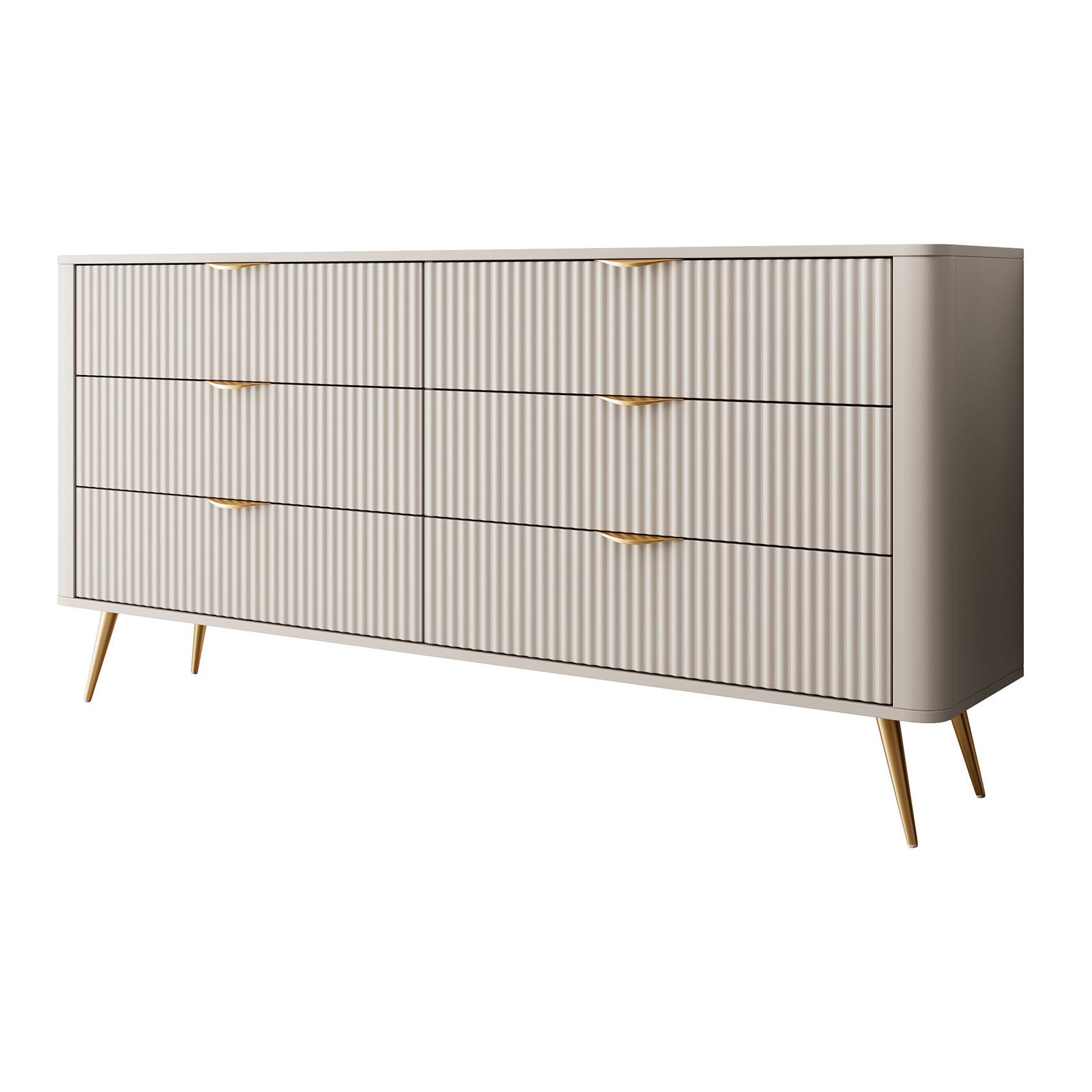 Meubella - Ladekast Lima - Beige - 163 cm