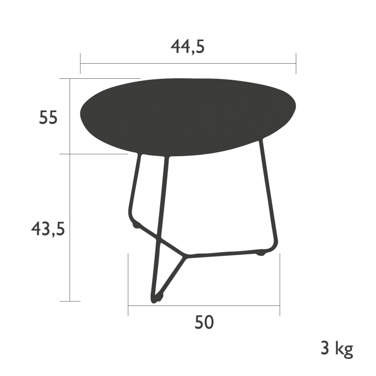 Fermob Cocotte bijzettafel large Nutmeg