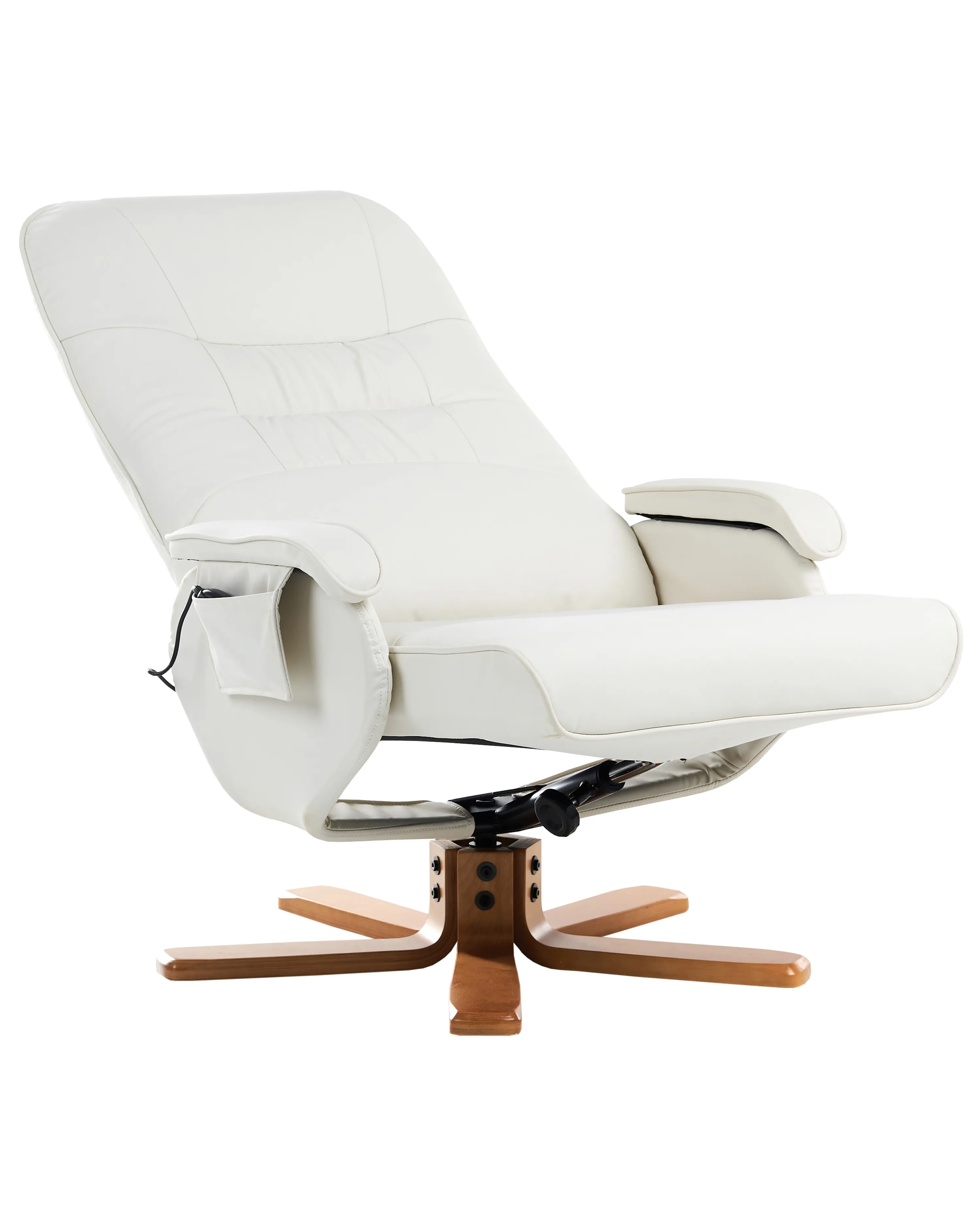 Massagestoel RELAXPRO met voetenbank Kunstleer Gebroken wit