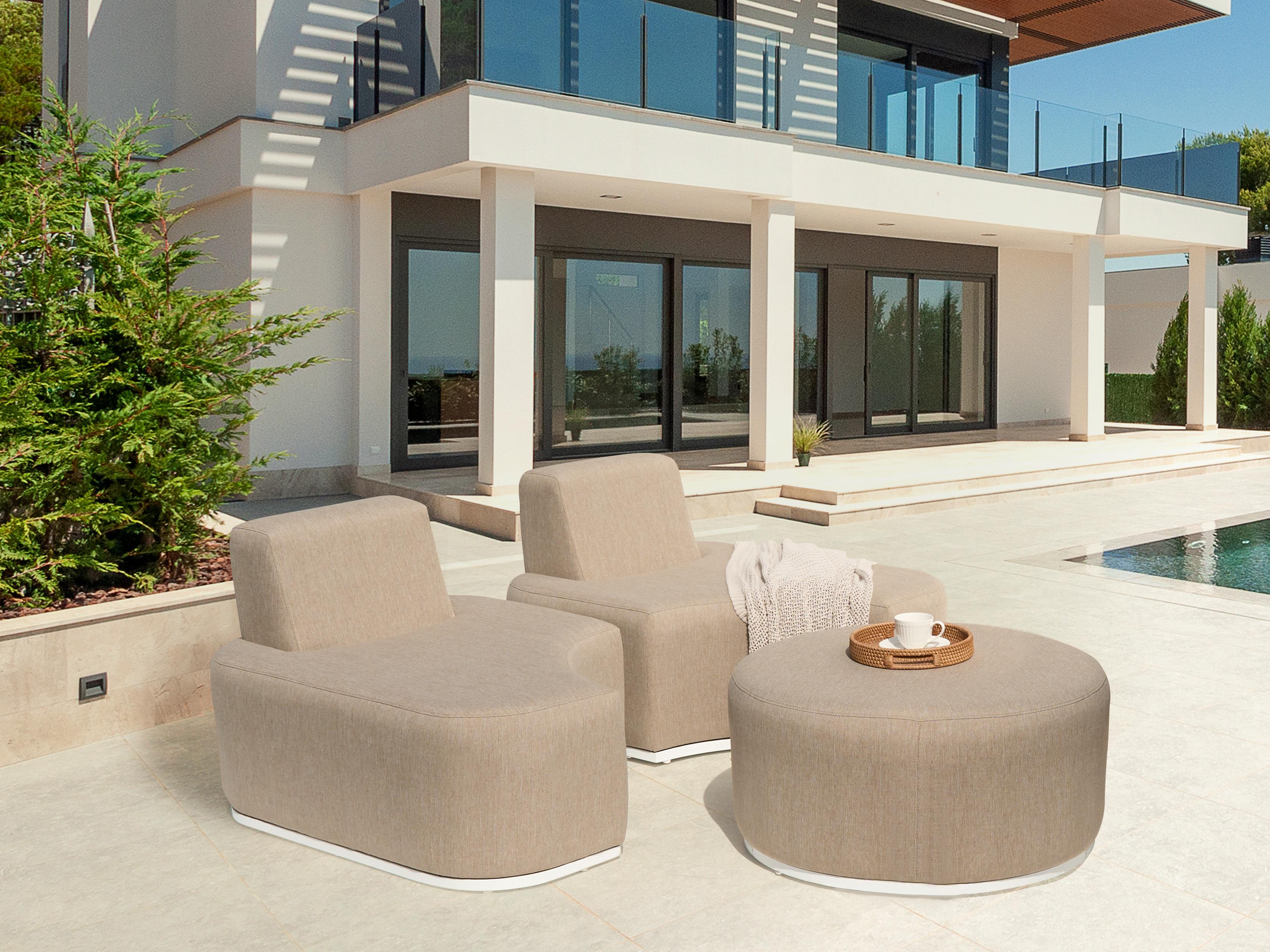 Loungeset met tafel 2-zits FABRO Stof Beige