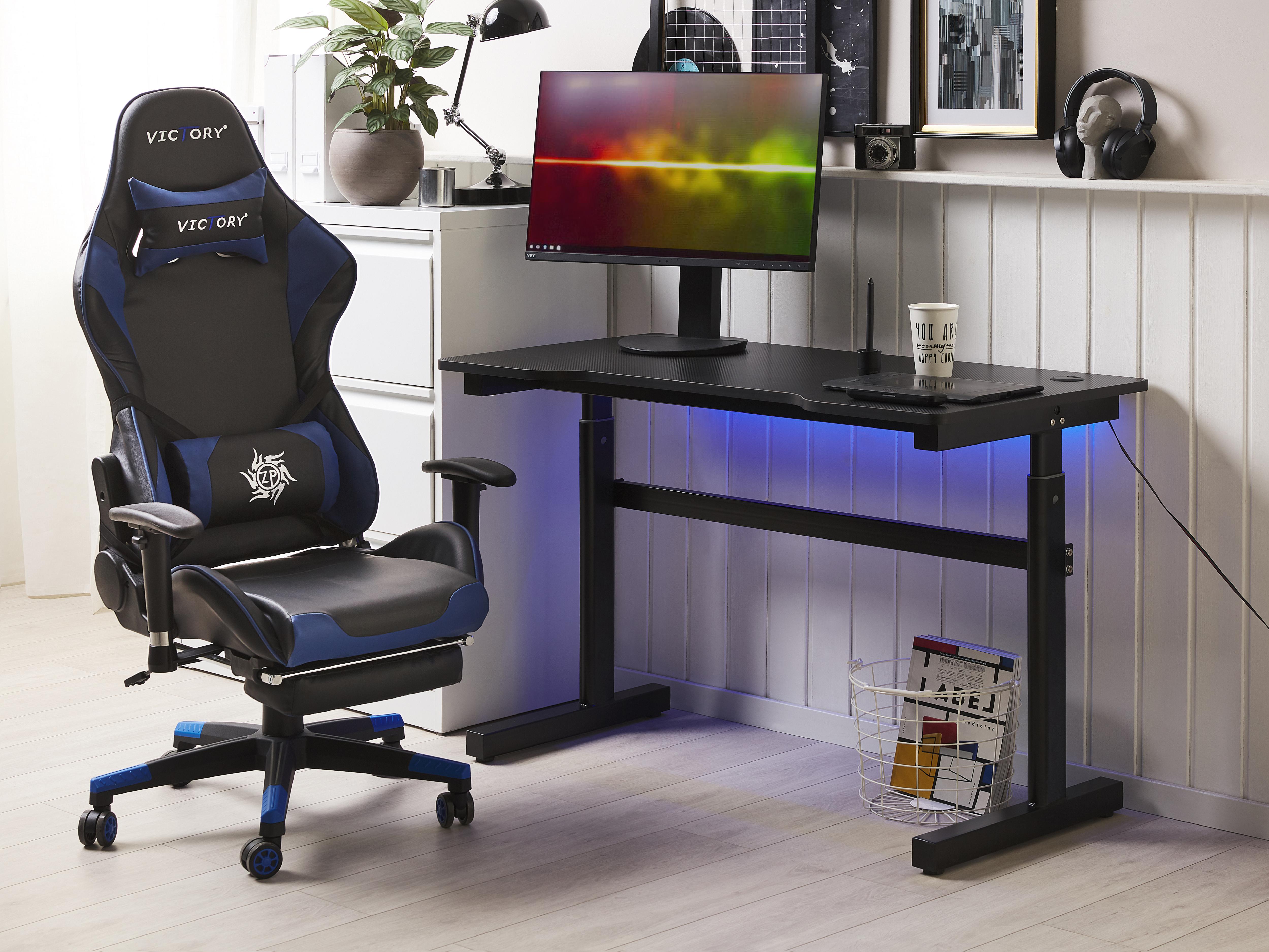 Handmatig verstelbaar gamebureau DURBIN Zwart 120 cm 60 cm RGB LED