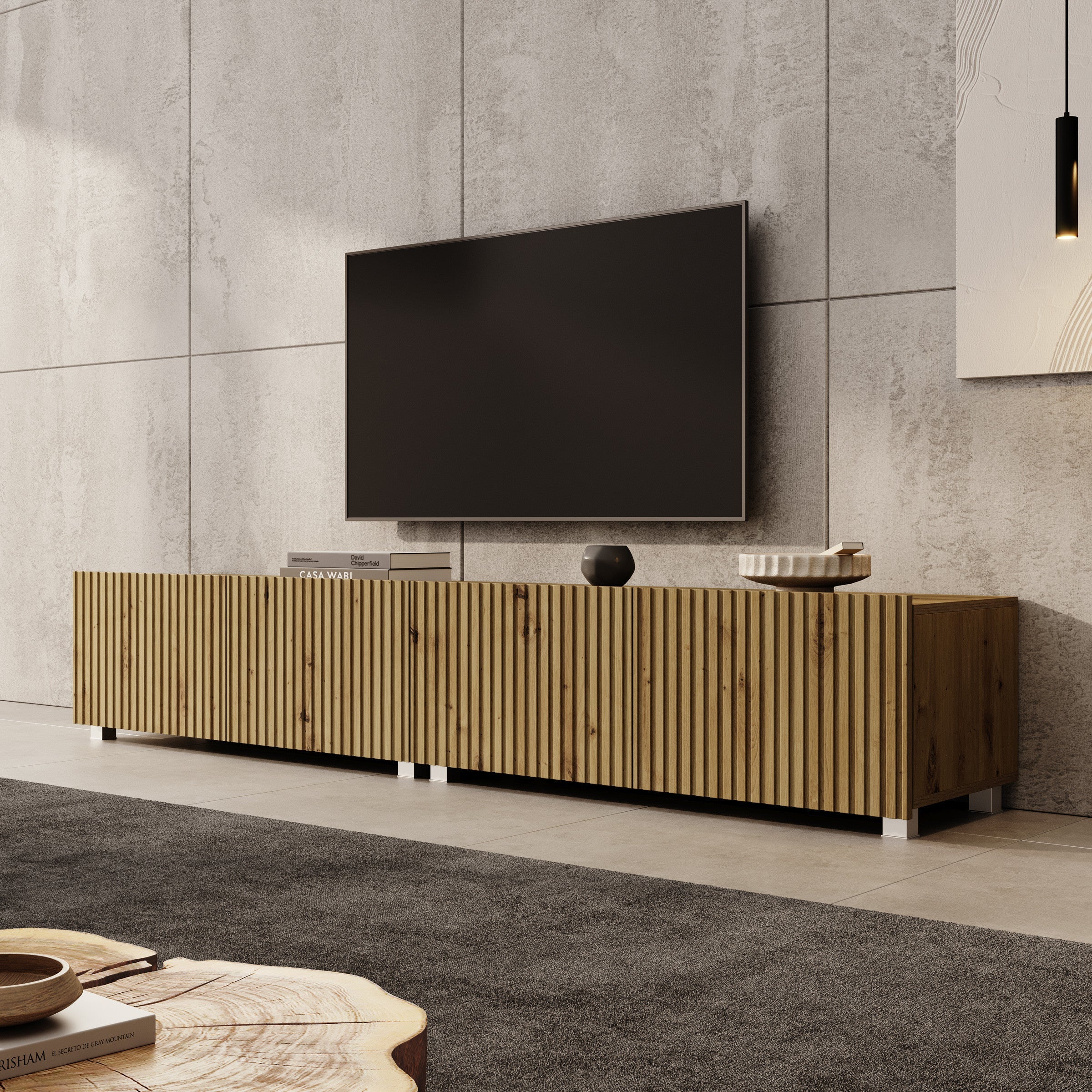Meubella - TV-Meubel Kenderes - Eiken - 200 cm