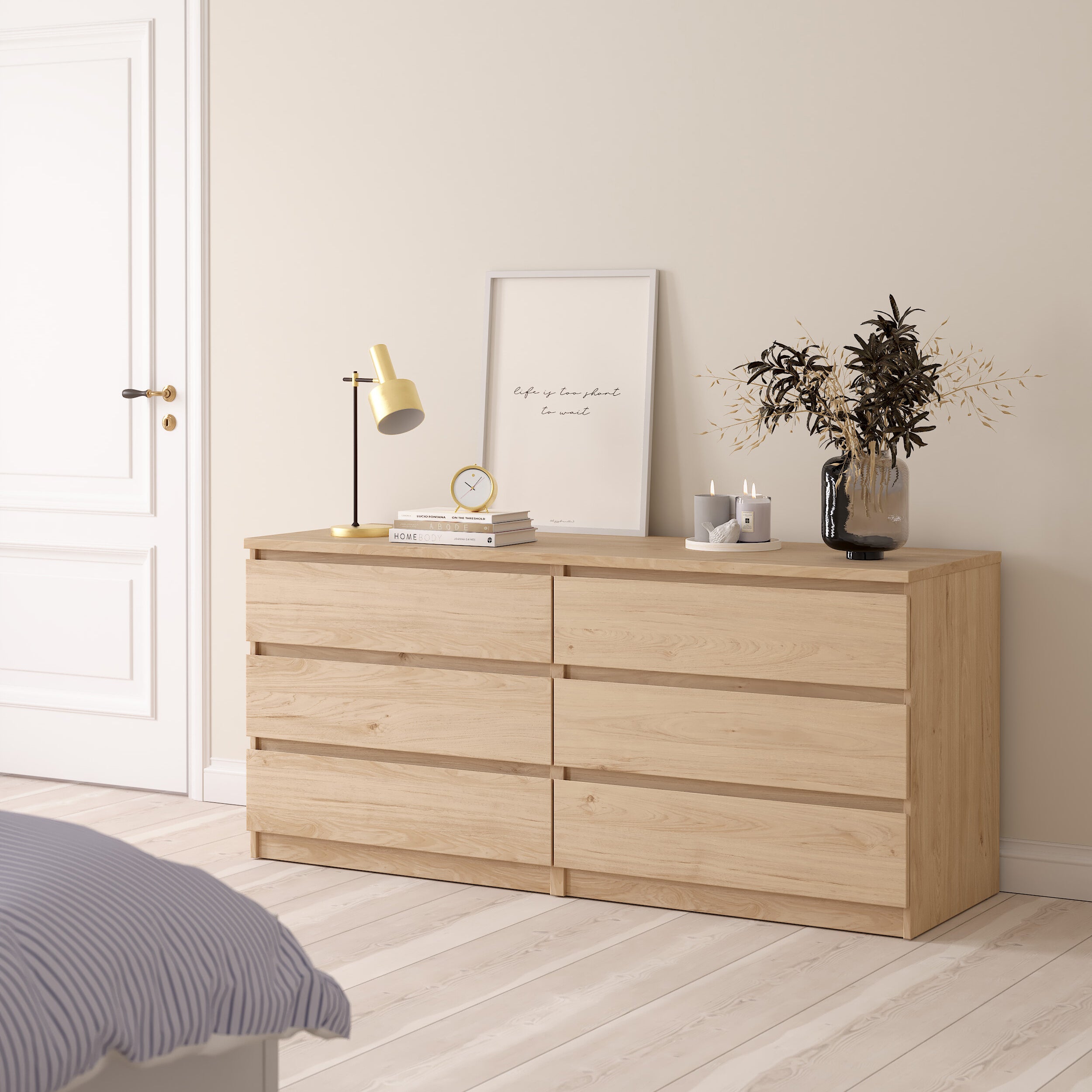 by fonQ basic Slide Ladekast - 6 lades -  Eiken