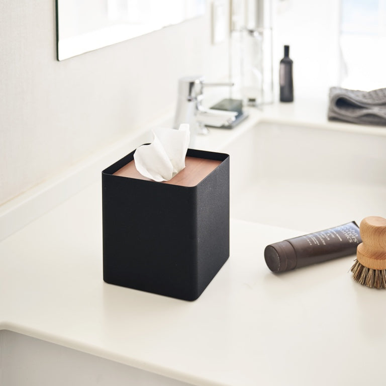 Yamazaki Tissuebox Vierkant - Rin - Zwart