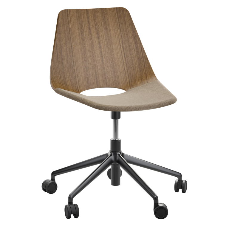 Thonet S661 SPVDR bureaustoel walnoot Main Line Flax 23